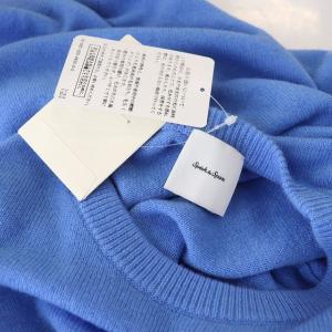 Spick&Span ピュアカシミヤ100クループルオーバー ニット セーター 長袖 ブルー