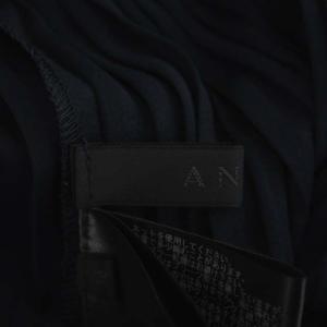 ANAYI プリーツガウチョパンツ ワイド フレア イージー 36 濃紺 ダークネイビー