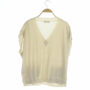 MARGARET HOWELL 22SS LONG STAPLE COTTON ニット ベスト コットン プルオーバー Vネック 2 ライトベージュ