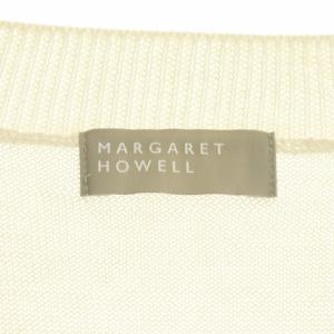 MARGARET HOWELL 22SS LONG STAPLE COTTON ニット ベスト コットン プルオーバー Vネック 2 ライトベージュ