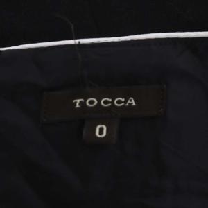 TOCCA CANDY ドレス ワンピース 半袖 ミモレ丈 フレア 刺繍 0 黒 白 ブラック ホワイト