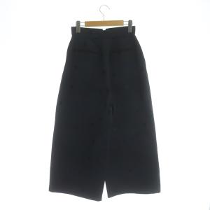 LANVIN en Bleu ドットジャカードパンツ ワイド 38 ネイビー