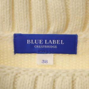 BLUE LABEL CRESTBRIDGE ウール チェック タートルネックニット セーター 長袖 プルオーバー 38 ホワイト