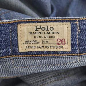 POLO RALPH LAUREN ヴィンテージ デニムパンツ ジーンズ ダメージ加工 ジッパーフライ 26 ブルー