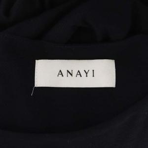 ANAYI フリル ノースリーブ ワンピース ロング 36 黒 ブラック