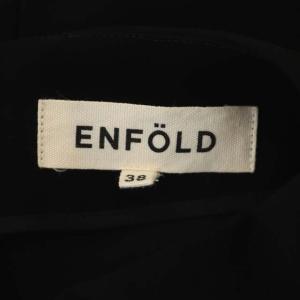 ENFOLD オールインワン テーパードパンツ センタープレス タック フレンチスリーブ ボートネック フレア 38 黒 ブラック