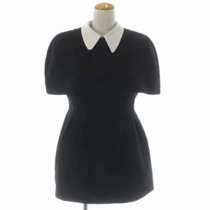 CELFORD セットアップ 上下  襟付きポンチ カットソー 半袖 プルオーバー テーパードパンツ 36 ブラック ホワイト