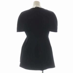 CELFORD セットアップ 上下  襟付きポンチ カットソー 半袖 プルオーバー テーパードパンツ 36 ブラック ホワイト