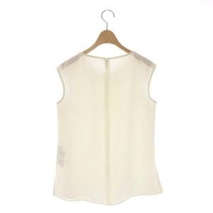 René バックジップパールトップス ブラウス プルオーバー ノースリーブ タック 36 ホワイト