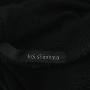 kei shirahata カットソー シアー ベロア プルオーバー 長袖 タートルネック ONE 黒 ブラック