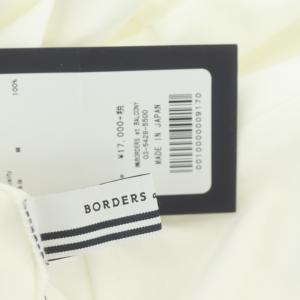 BORDERS at BALCONY バックジップトップス カットソー Tシャツ 半袖 ロゴワッペン 36 白 ホワイト