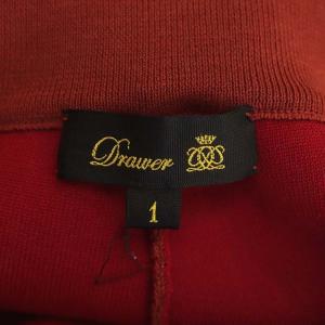 Drawer 16Gダブルフェイスリブパンツ テーパード イージー 1 赤 レッド