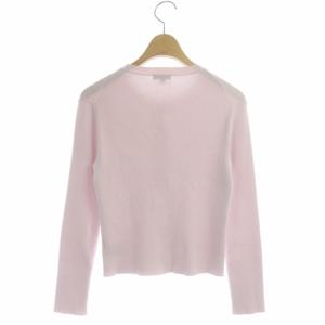TOCCA カーディガン ニット リブ 長袖 クルーネック ビジューボタン M ピンク