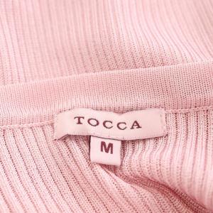 TOCCA ニット リブ カーディガン 長袖 フリル Vネック M ライトピンク