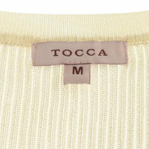 TOCCA カーディガン リブ 長袖 Vネック M ベージュ ピンク