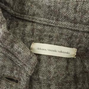 ikkuna / suzuki takayuki リネンウール ヘリンボーンコート ロング 1 グレージュ ブラウン