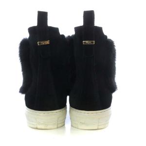 Salvatore Ferragamo スニーカー ハイカット スリッポン ミンクファー スエード 6 ブラック