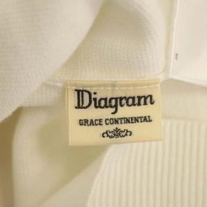Diagram GRACE CONTINENTAL ビジューニットカーディガン 長袖 クルーネック 丸首 スナップボタン 38 白 ホワイト アイボリー