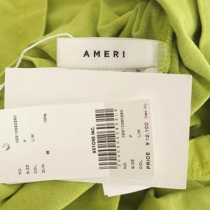 Ameri VINTAGE 22SS SIDE CIRCLE GATHER TOP トップス ロングカットソー チュニック ノースリーブ F ライム