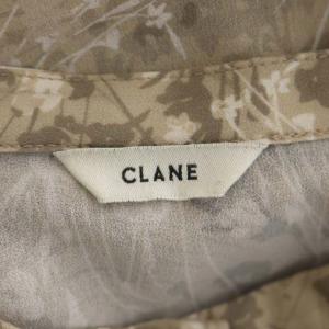 CLANE 20AW FLOWING FLOWER TOPS ブラウス シャツ 九分袖 花柄 ライトベージュ
