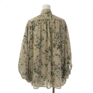 CLANE 20SS OLD FLOWER BALLOON TOPS ブラウス シャツ 長袖 ドルマン 花柄 プルオーバー 2 ライトグレージュ