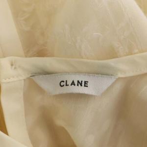 CLANE 20SS CLANE DOT STRIPE PIPING TOPS トップス ブラウス 七分袖 シアー プルオーバー 1 ライトベージュ