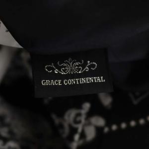GRACE CONTINENTAL 21AW オーナメントジャガードタックスカート ロング フレア タック 36 ブラック ホワイト