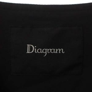 Diagram GRACE CONTINENTAL 21SS カルゼライダースジャケット 薄手 ショート丈 ダブル 38 黒 ブラック