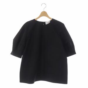 22SS コンストラクティブスリーブ ブラウス 五分袖 プルオーバー 黒 ブラック