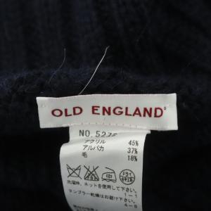 OLD ENGLAND ニット ポンチョ プルオーバー オフタートル アルパカ混 ネイビー