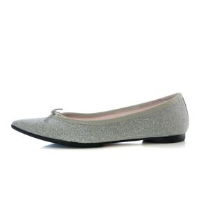 Repetto バレエシューズ パンプス フラット ポインテッドトゥ リボンモチーフ グリッター 36 22.7cm シルバー色