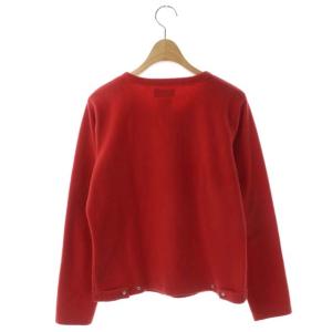 agnes b. フリース プレッションカーディガン 長袖 2 レッド