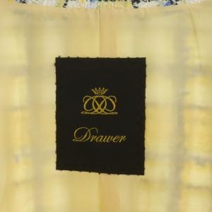 Drawer 22SS ツイード ショートスリーブ ジャケット 金ボタン イエロー ホワイト ブルー