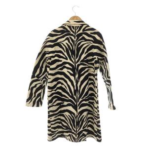 MACKINTOSH ゴム引きコート ゼブラ柄 アウター ダブル 34 アイボリー 黒 ブラック