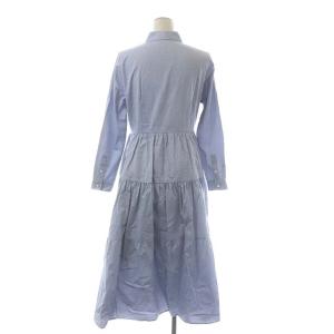 Chesty 千葉由佳 フラワーレースシャツワンピース 長袖 ティアード ロング パールボタン 1 ブルー