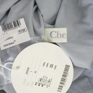 Chesty 千葉由佳 フラワーレースシャツワンピース 長袖 ティアード ロング パールボタン 1 ブルー