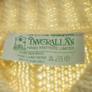 INVERALLAN アランケーブル カーディガン ニット 長袖 アイボリー