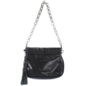 PRADA レザーショルダーバッグ チェーン タッセル 黒