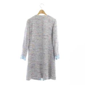 ELISA ファンシーツイードノーカラーコート スプリングコート ミドル丈 1 ピンク マルチカラー