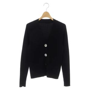 22AW リブニットカーディガン Vネック 長袖 前開き ブラック
