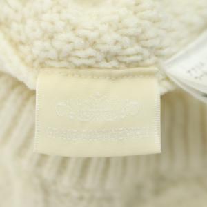 GRACE CONTINENTAL 20AW 刺繍ケーブルニットワンピース ロング タイト 長袖 レースアップ ウール混 36 ホワイト