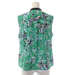 Diagram 21SS セットアップ 上下 フラワープリント シャツ ブラウス ノースリーブ フリル ティアードスカート ロング 38 緑