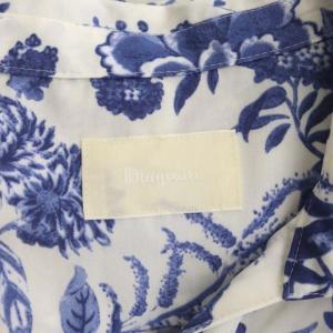 Diagram GRACE CONTINENTAL 21SS サラサシャツワンピース 長袖 フレア ロング 花柄 38 ホワイト ブルー