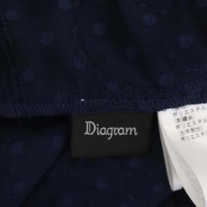 Diagram 20AW ワンピース 半袖 フレア ロング ドットシフォン 38 紺 ネイビー
