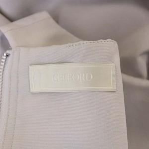 CELFORD シャンタンワンピース ロング ノースリーブ フレア 38 アイスグレー