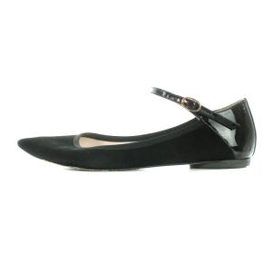 Repetto パンプス フラット ストラップ スエード 39 24.7cm 黒 ブラック