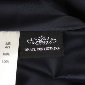GRACE CONTINENTAL フラワープリント3Dワンピース ロング フレア タック ノースリーブ 総柄 シアー 38 マルチカラー