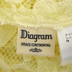 Diagram GRACE CONTINENTAL レーストップス カットソー フレアスリーブ 長袖 36 黄 イエロー