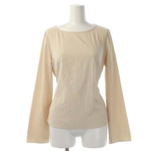 ベルテッドトップス カットソー 長袖 ウエストリボン 36 ライトベージュ