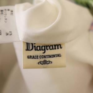 Diagram GRACE CONTINENTAL マルチフラワースカート マキシ ロング 比翼ボタン 花柄 38 白 マルチカラー